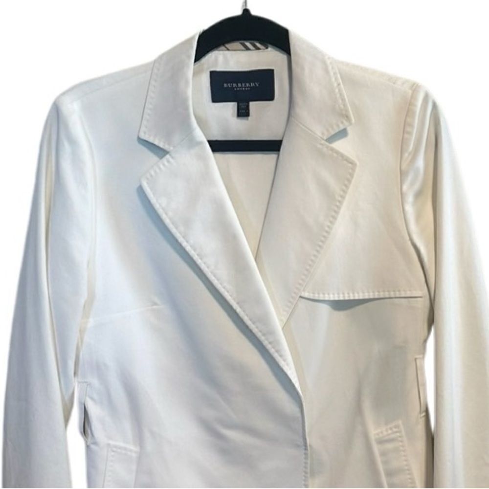 Burberry- Women’s Cotton Shorter Length Trench Jacket in White Size US 8 - Picture 4 of 12